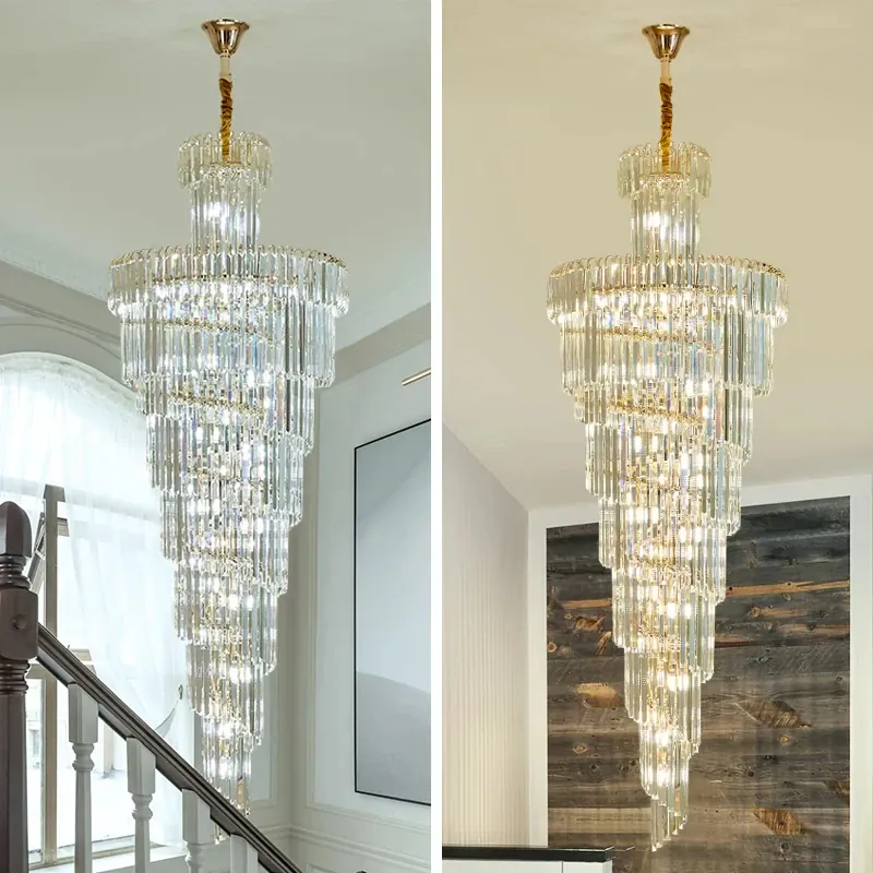 Grand lustre en verre pour hauts plafonds
