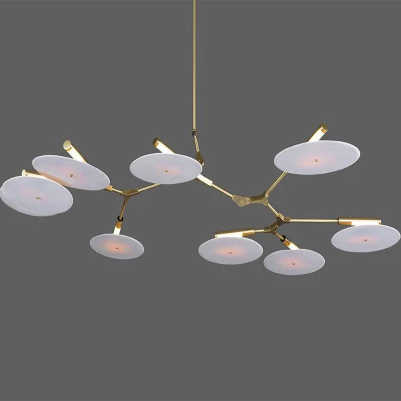 Lustre Noir ou Doré à Disques Acrylique – Lumière Indirecte Élégante