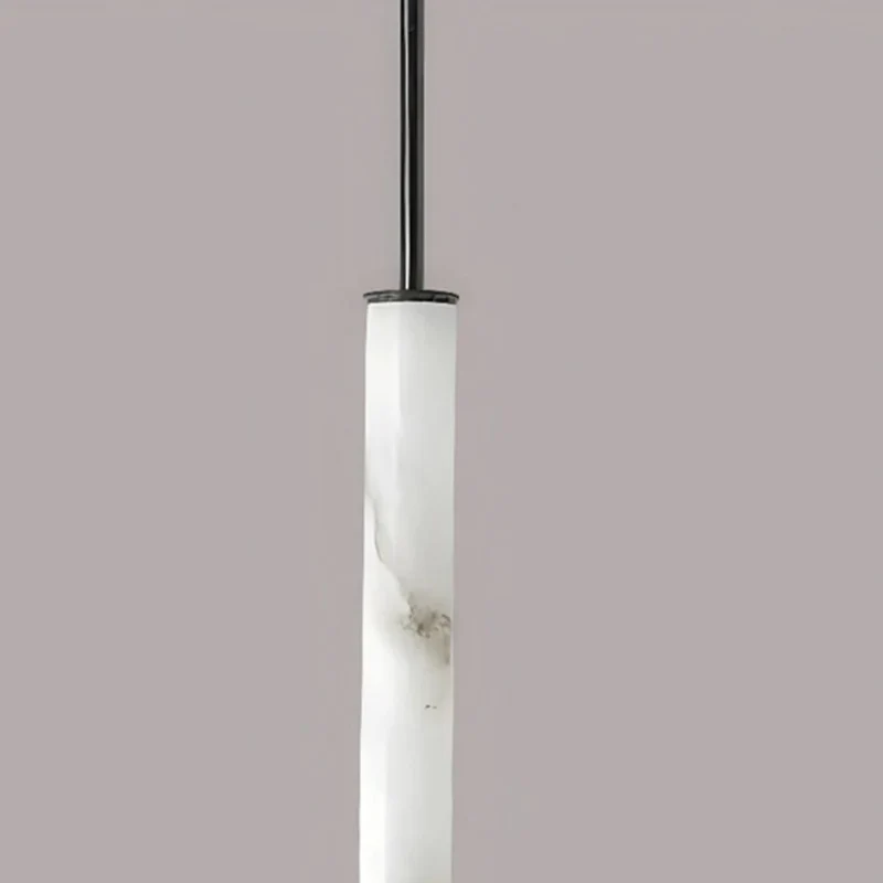 Lustre Marbre Blanc Longiligne – 4 Longueurs, Chambre ou Îlot Cuisine