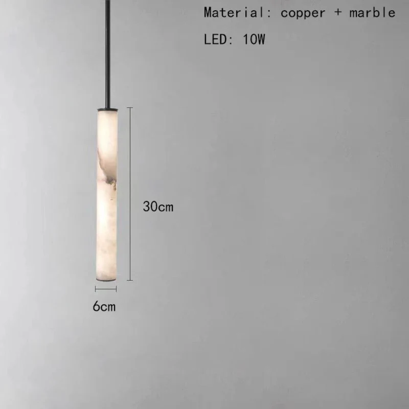 Lustre Marbre Blanc Longiligne – 4 Longueurs, Chambre ou Îlot Cuisine