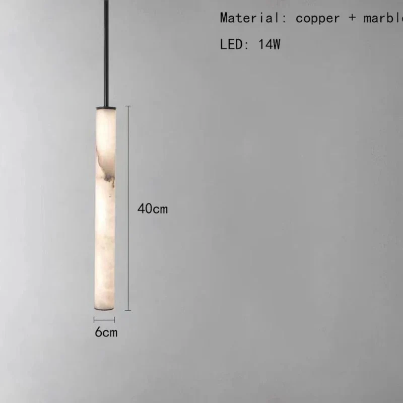 Lustre Marbre Blanc Longiligne – 4 Longueurs, Chambre ou Îlot Cuisine