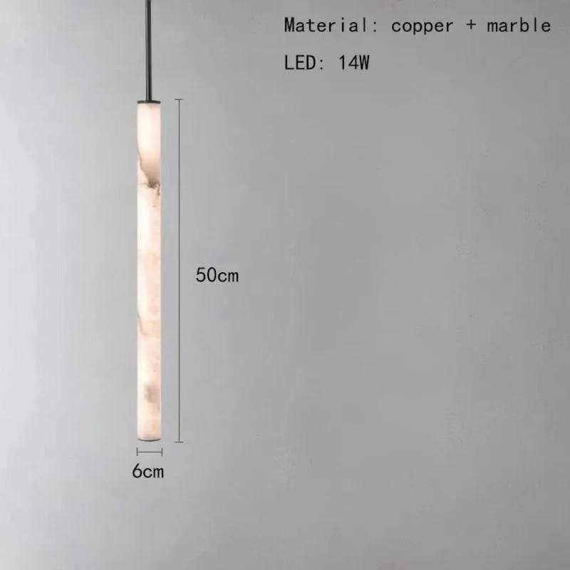 Lustre Marbre Blanc Longiligne – 4 Longueurs, Chambre ou Îlot Cuisine