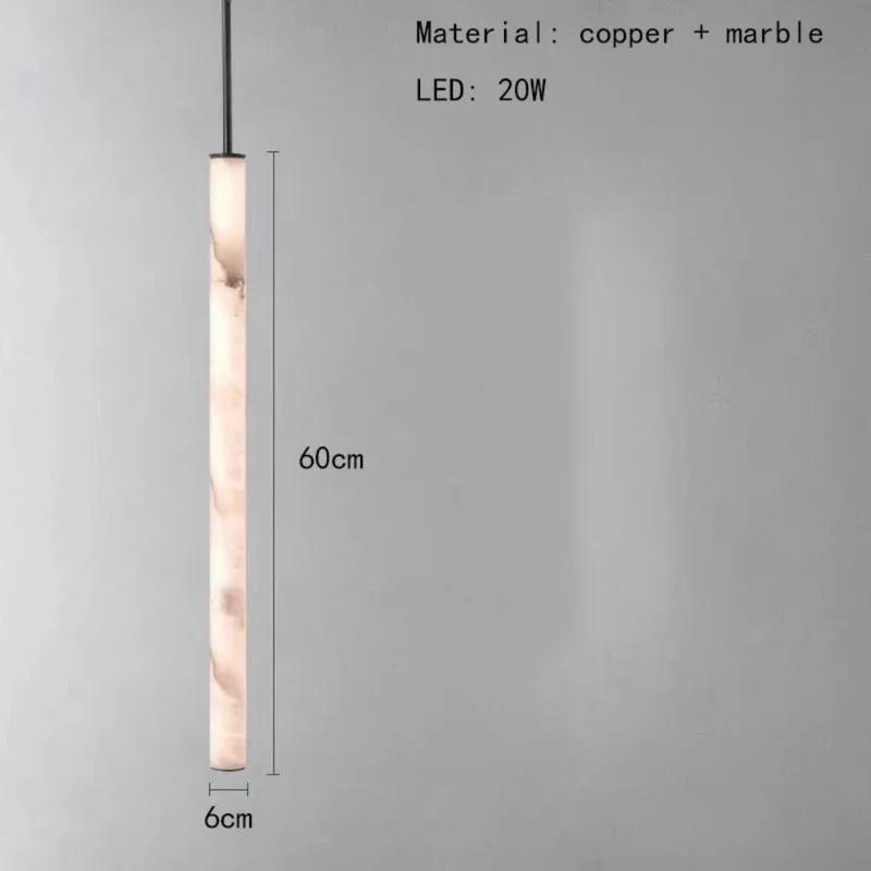 Lustre Marbre Blanc Longiligne – 4 Longueurs, Chambre ou Îlot Cuisine