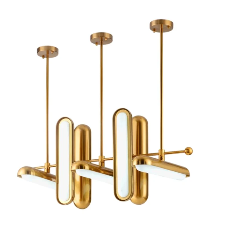 Lustre Art Déco Années 1930 Doré Longiligne – 3 à 7 LED