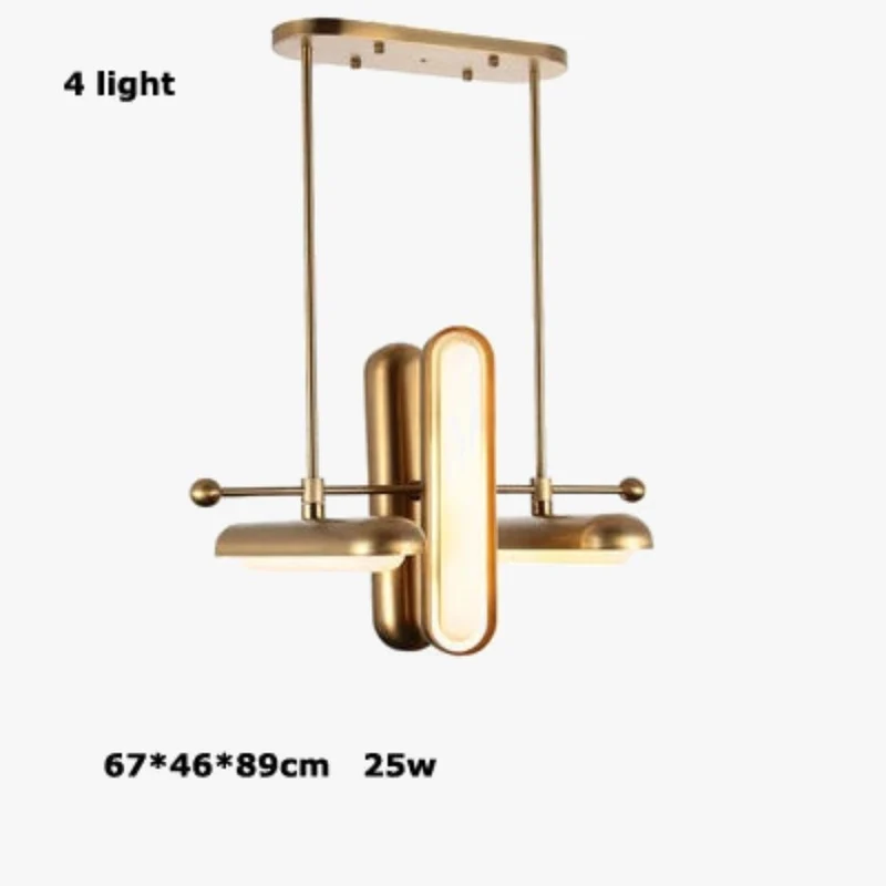 Lustre Art Déco Années 1930 Doré Longiligne – 3 à 7 LED