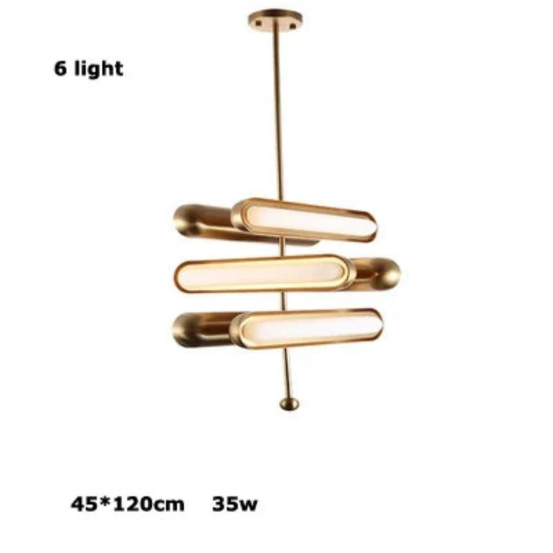 Lustre Art Déco Années 1930 Doré Longiligne – 3 à 7 LED