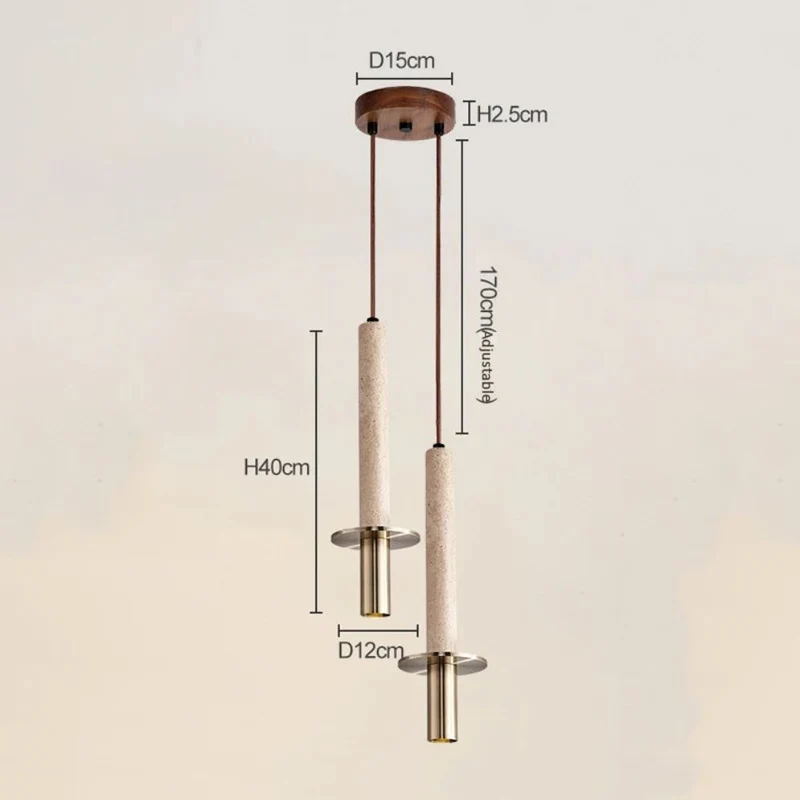 Suspension Ciment Sculpturale en Travertin – Éclat Naturel et Authentique
