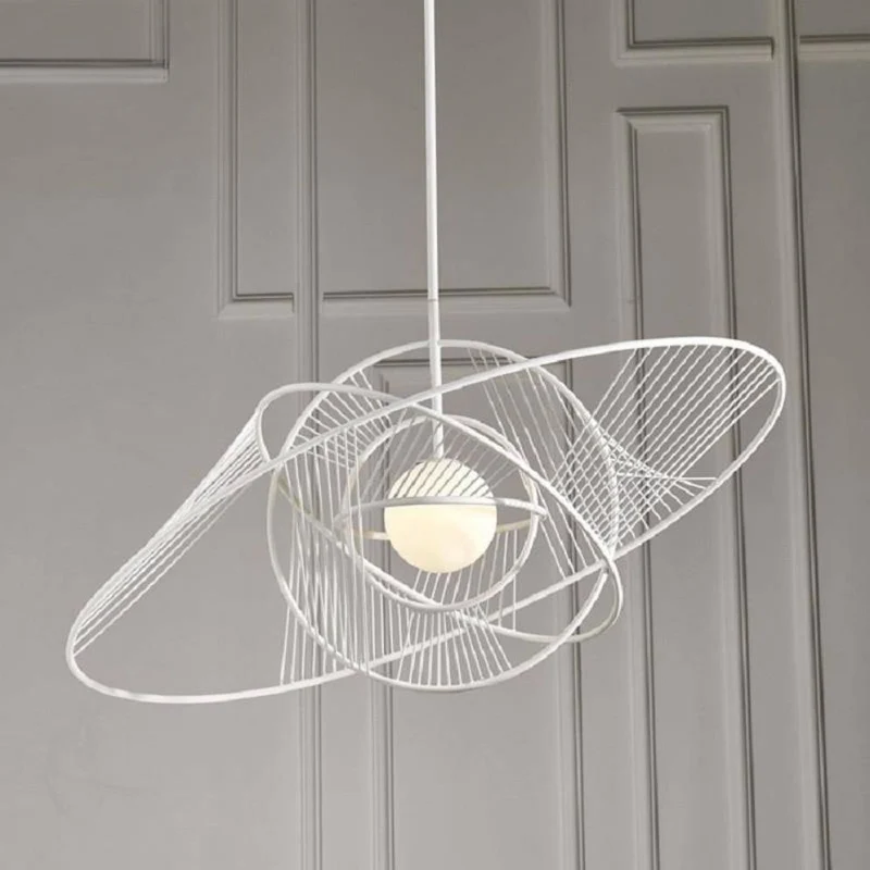 Lustre Design Salon Cercles Entrelacés – Art Déco, Noir ou Blanc