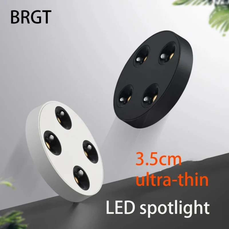 Plafonnier Couloir Moderne Ultra Mince – 4 Spots, 3,5cm d'Épaisseur