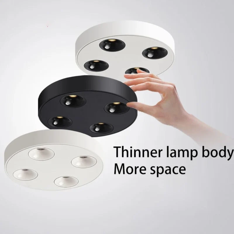 Plafonnier Couloir Moderne Ultra Mince – 4 Spots, 3,5cm d'Épaisseur