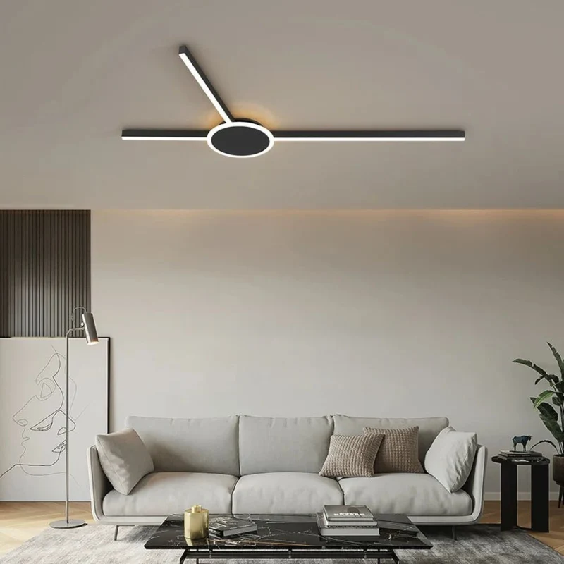 Plafonnier Blanc Moderne Étoile Longiligne – Design Art Déco 360°
