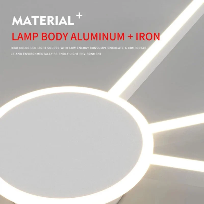 Plafonnier Blanc Moderne Étoile Longiligne – Design Art Déco 360°