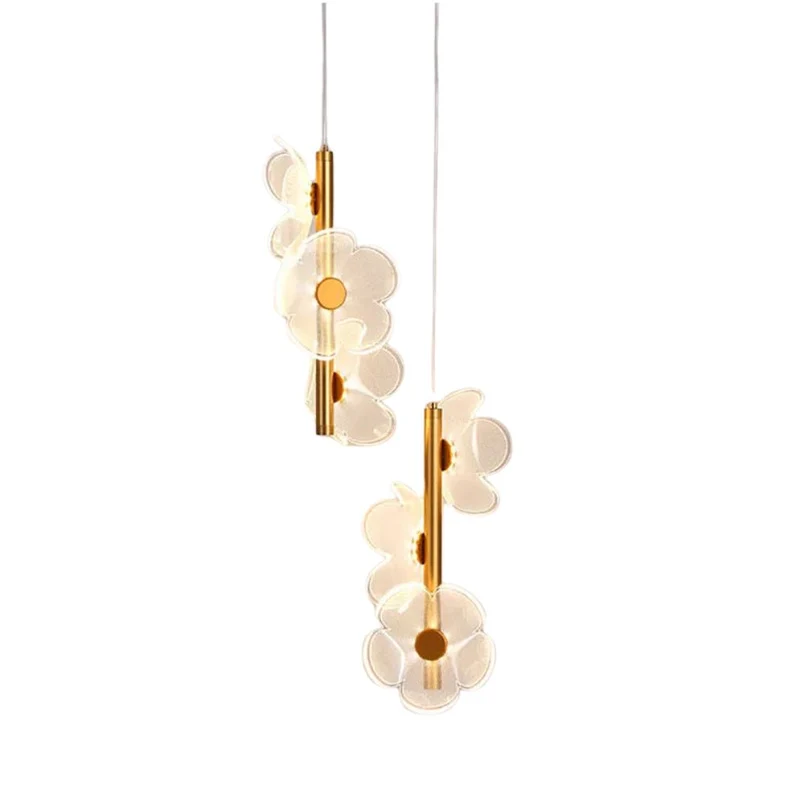 Suspension Feuille Dorée Florale en Verre – Ambiance Féérique et Douce