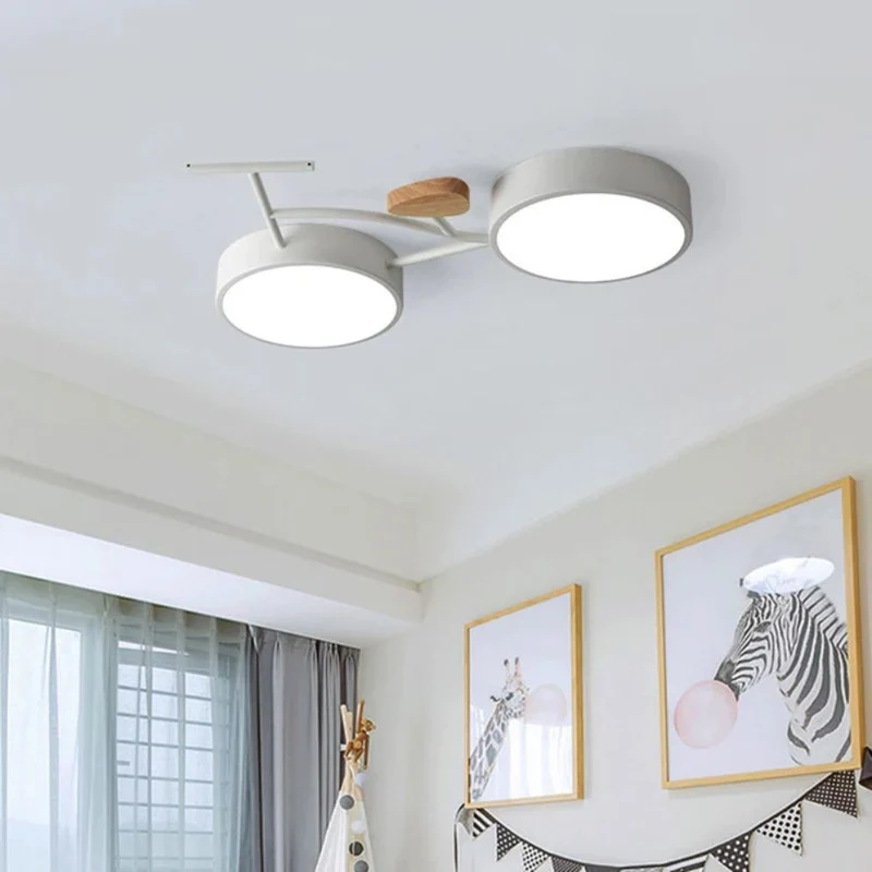 Plafonnier LED Chambre à Coucher Vélo – Bois et Métal, Idéal Enfant