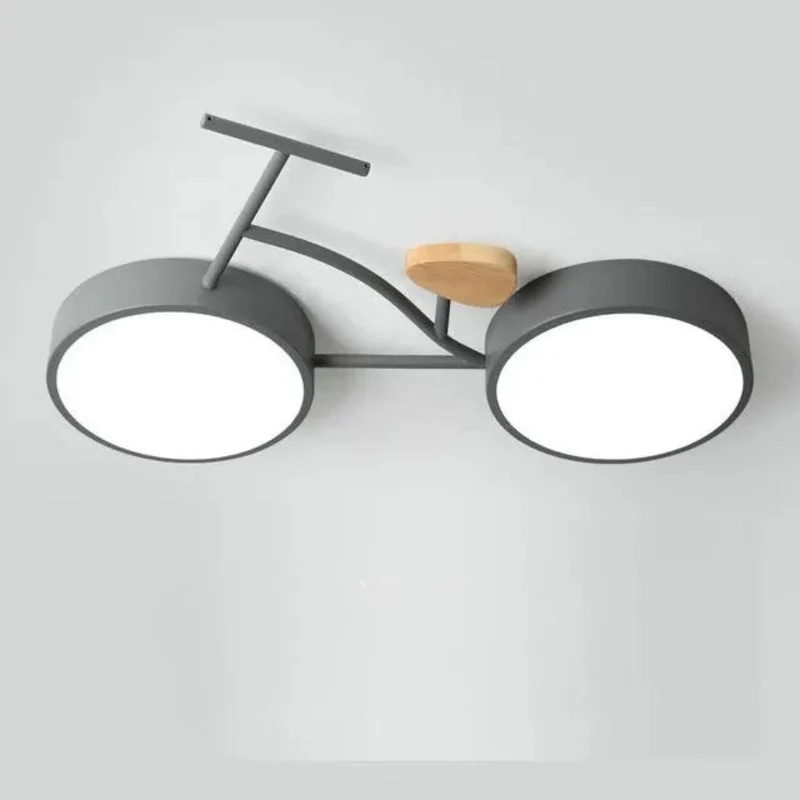 Plafonnier LED Chambre à Coucher Vélo – Bois et Métal, Idéal Enfant