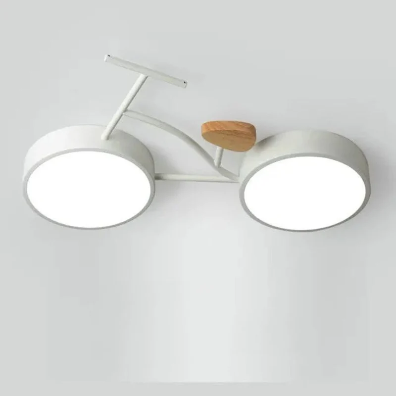 Plafonnier LED Chambre à Coucher Vélo – Bois et Métal, Idéal Enfant