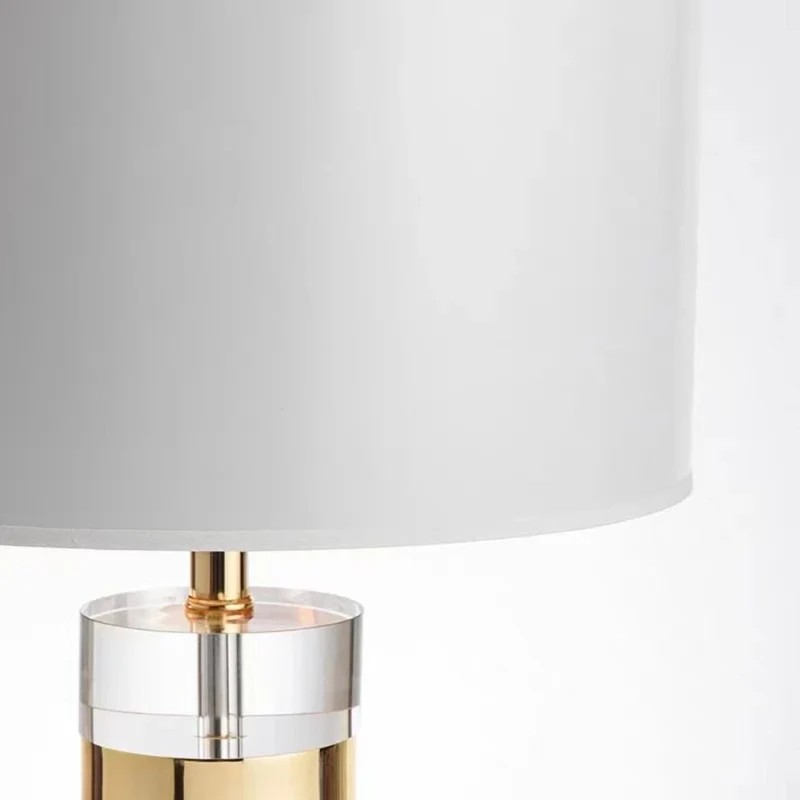 Lampe à Poser Tissu et Verre Italien – Socle Doré, Chambre ou Salon
