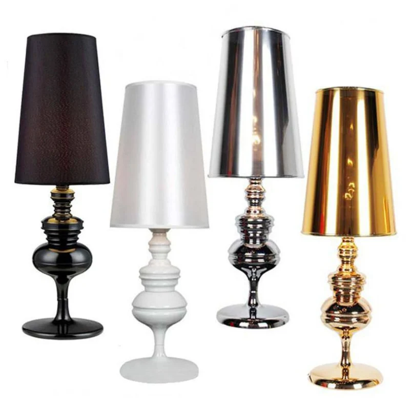 Lampe à Poser Opaline 4 Coloris – Doré, Argent, Blanc ou Noir Classique