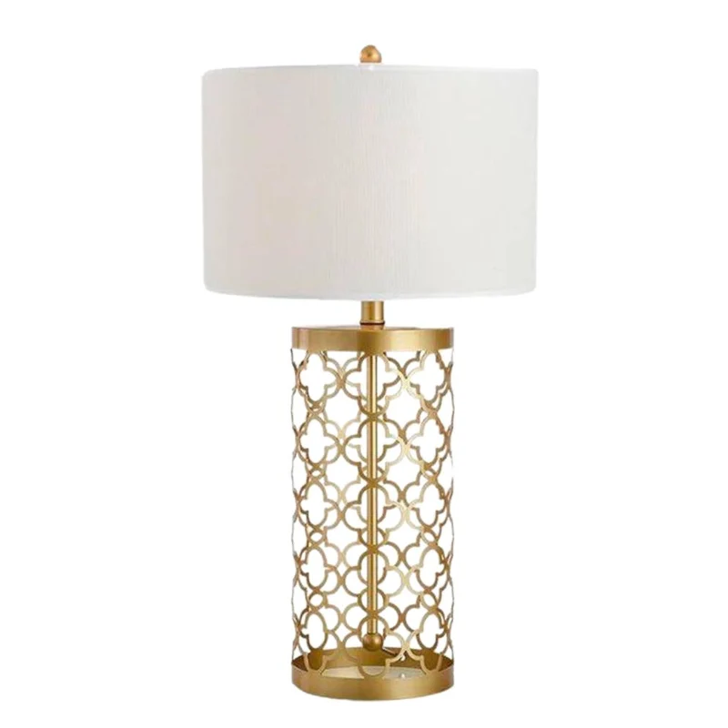 Lampe à Poser Design Luxe Bonbori – Tissu et Métal Doré, 2 Tailles