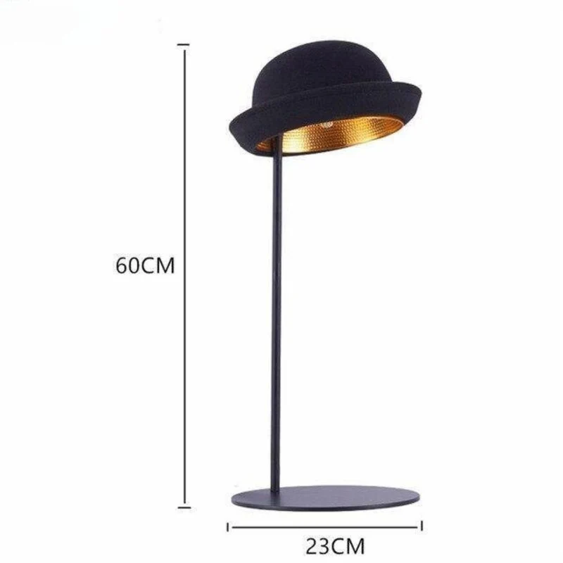 Lampe Chevet Lecture Chapeau Melon Noir – Style Britannique Élégant