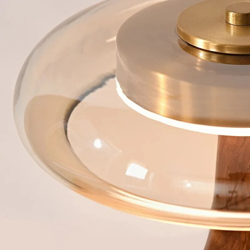 Lampe de Chevet à Led Boule en Bois