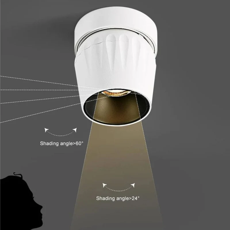 Spot LED Dimmable 24W Anti-Éblouissement – Orientable 90°, 4 Coloris