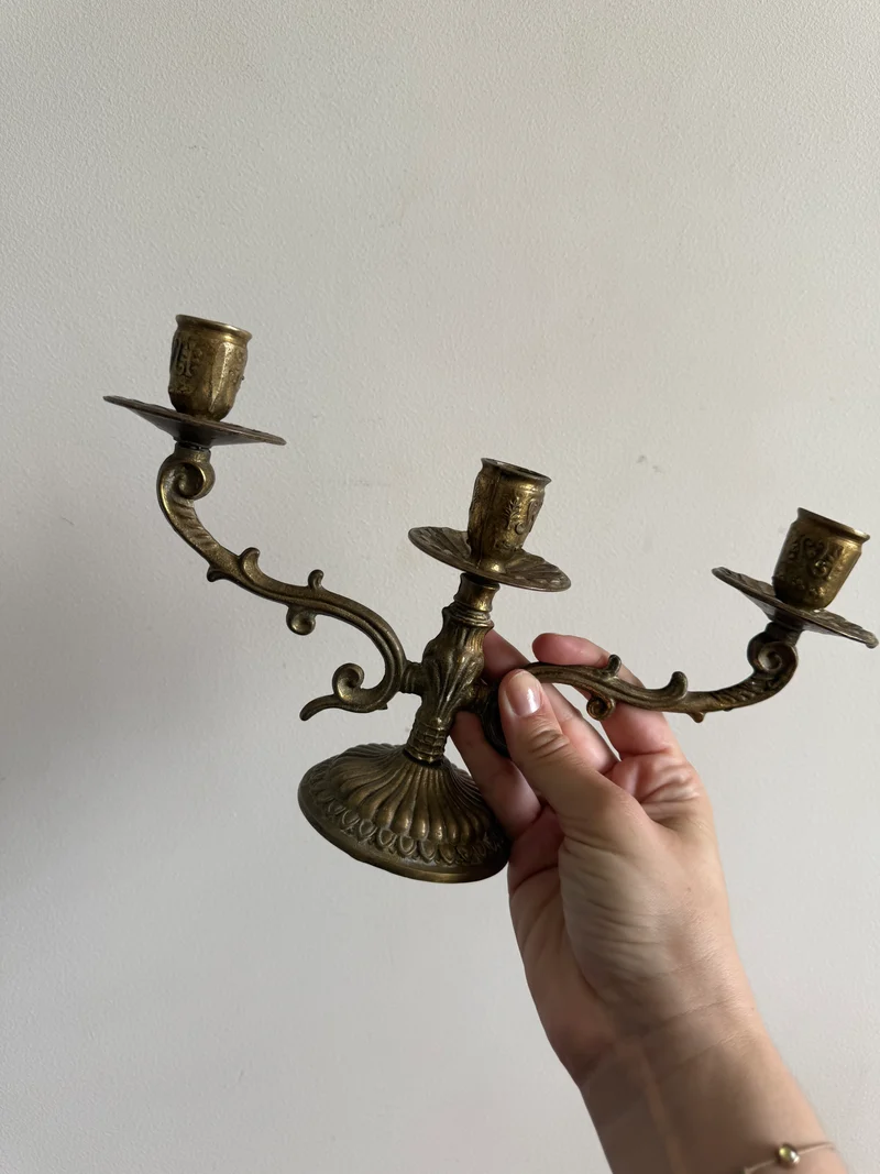 Chandelier à trois tête en laiton