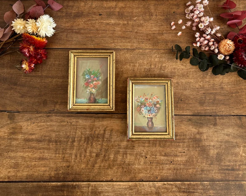 Peintures florale dans cadres à poser