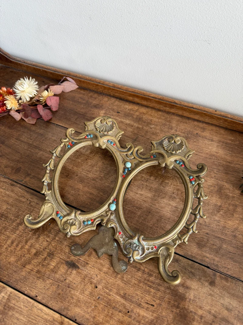 Cadre photo double en bronze