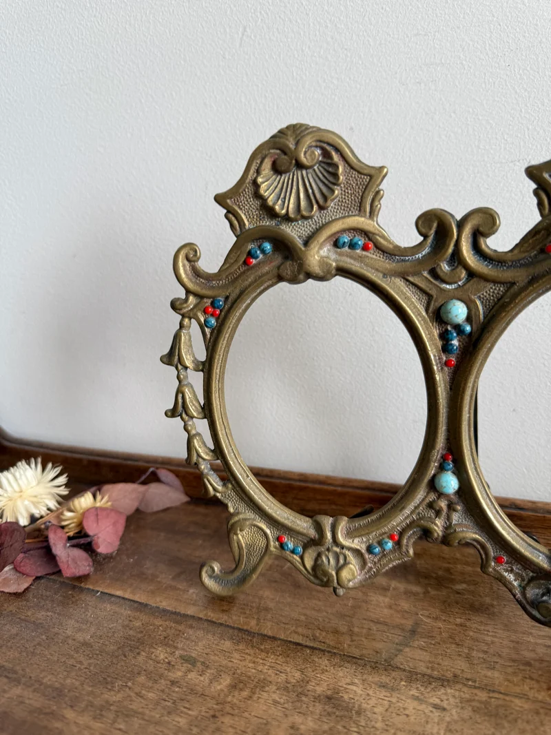 Cadre photo double en bronze