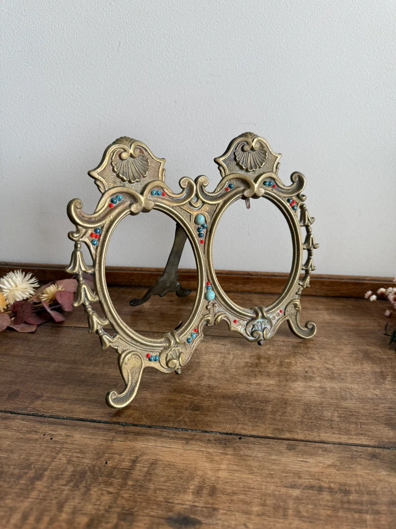 Cadre photo double en bronze