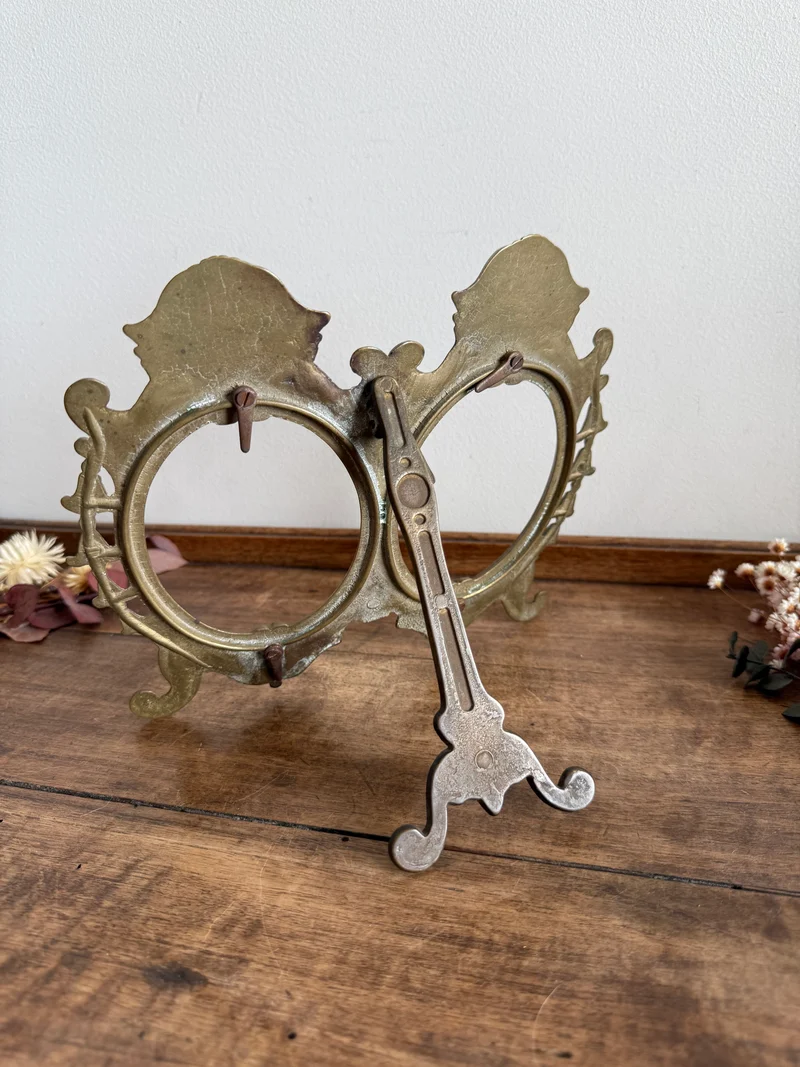 Cadre photo double en bronze