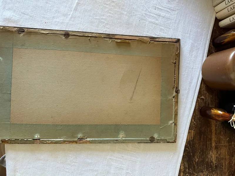 Aquarelles signées encadrement en bois doré années 30