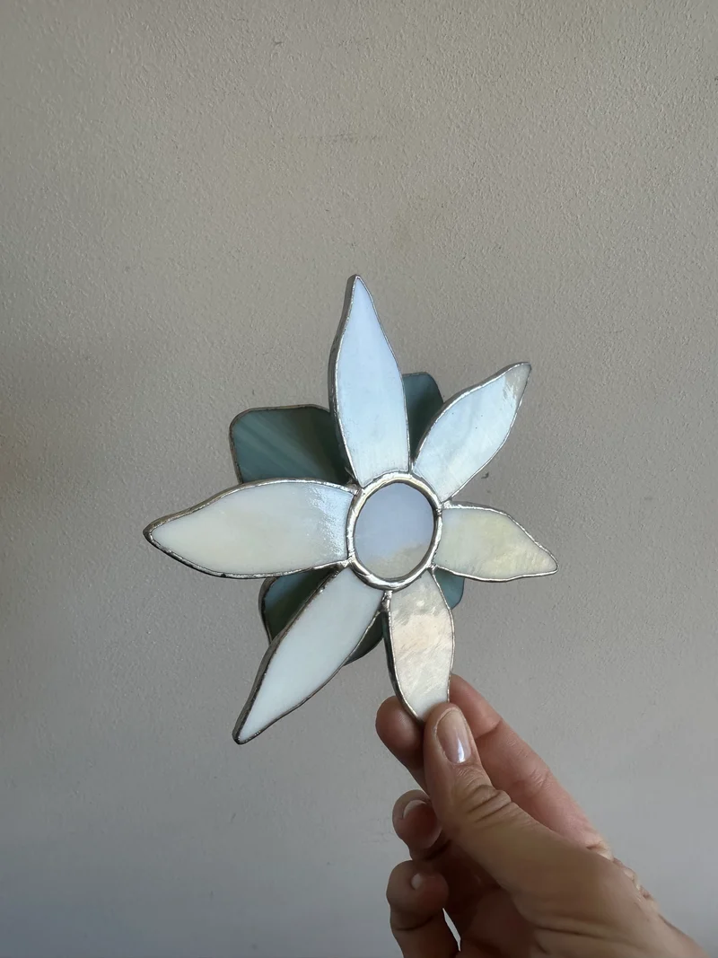 Photophore en pâte de verre forme fleur