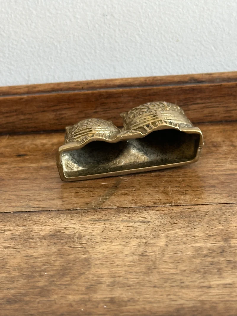 Hiboux en bronze doré à poser