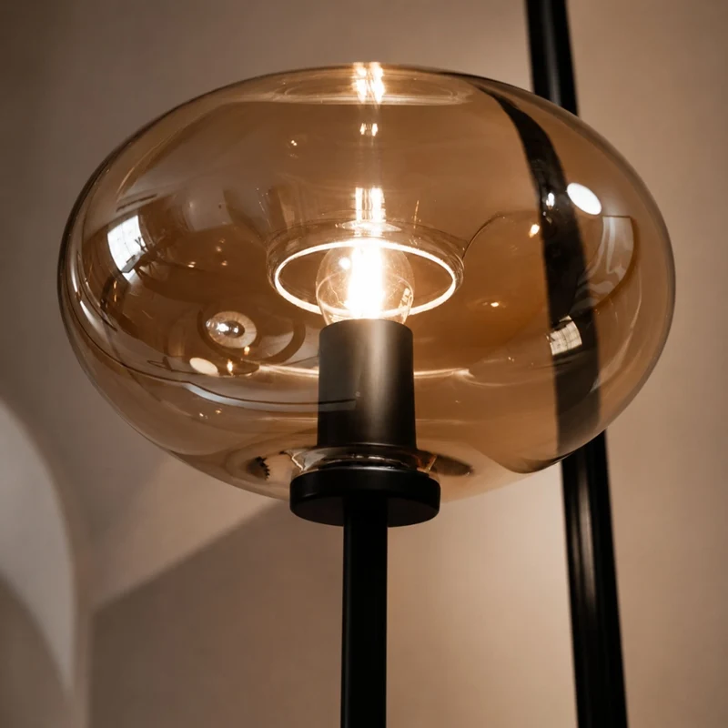 s.luce Cruet Stehlampe Travertin-Stein Schwarz