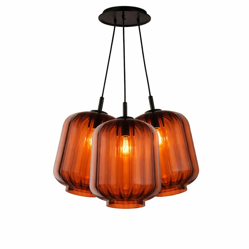 s.luce Velo Cluster Glas-Pendelleuchte 3-flammig 3x25cm