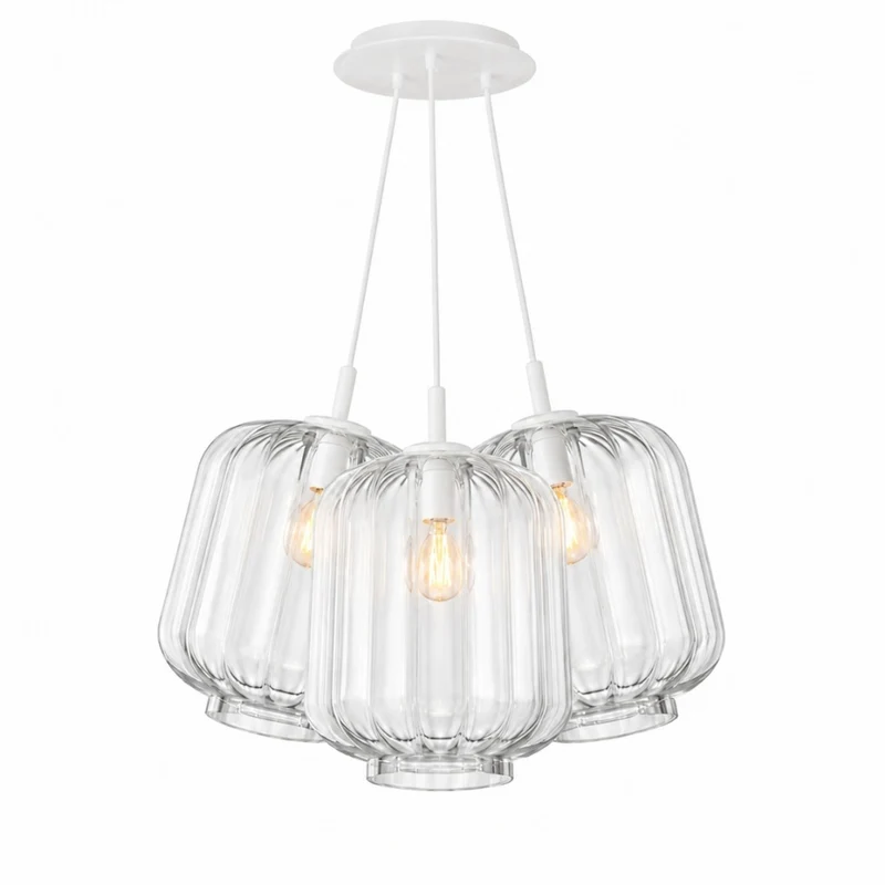 s.luce Velo Cluster Glas-Pendelleuchte 3-flammig 3x25cm