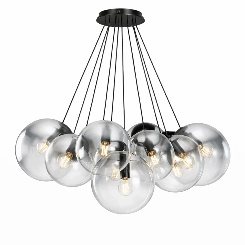 s.luce Orb Cluster Glas-Pendelleuchte 13-flammig 13x20cm