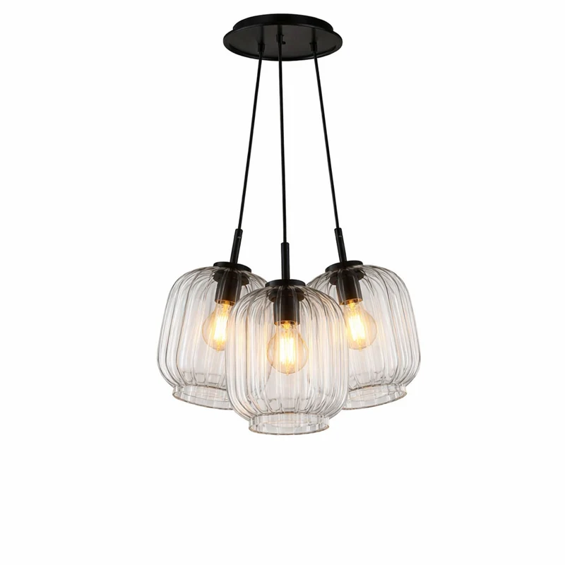 s.luce Velo Cluster Glas-Pendelleuchte 3-flammig 3x20cm