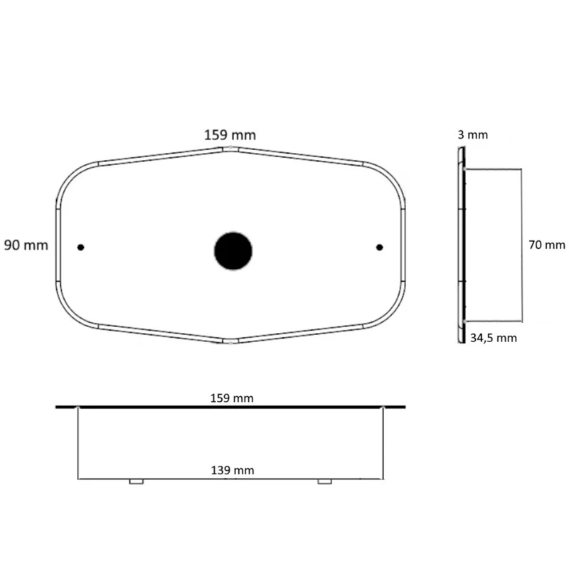 Culot encastré de 35 mm pour lampes à double brûleur