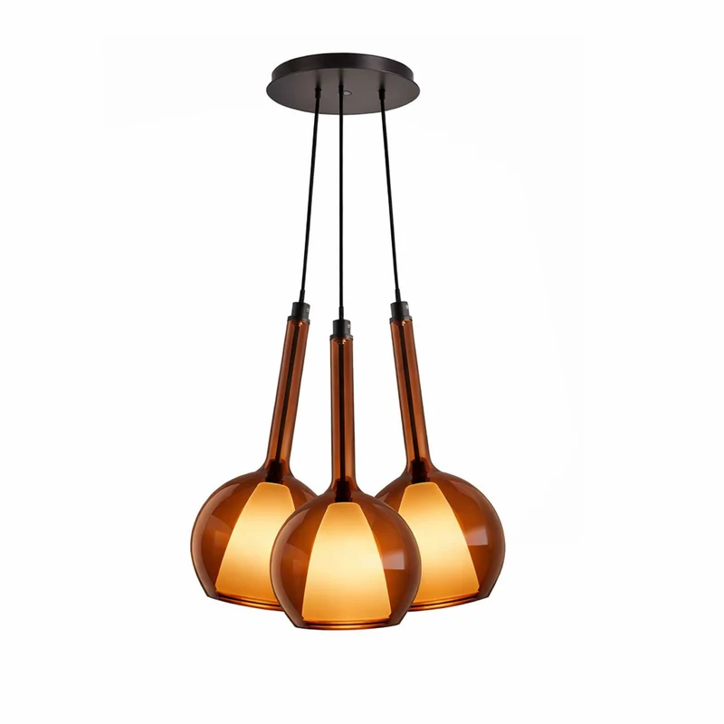 s.luce Belluna Cluster Glas-Hängeleuchte 3-flammig