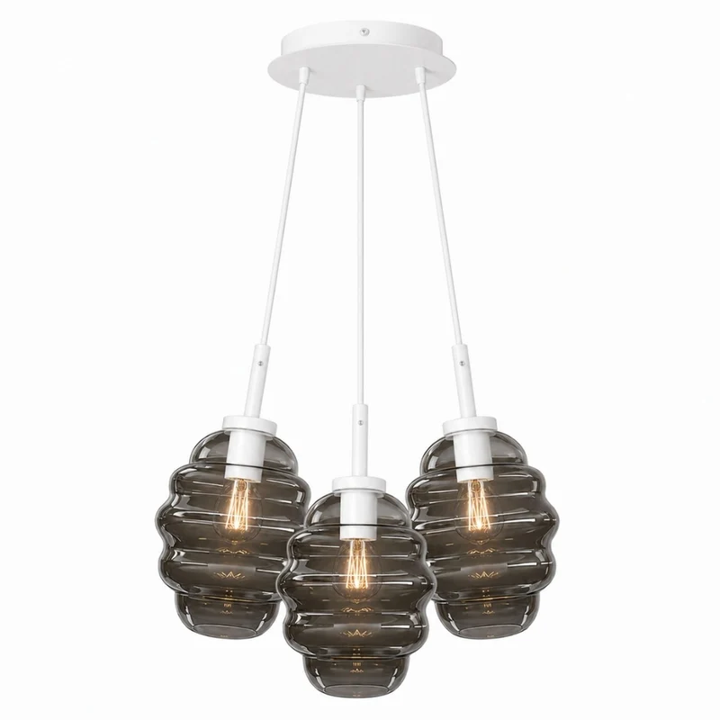 s.luce Echos Cluster Glas-Pendelleuchte 3-flammig 3x18cm