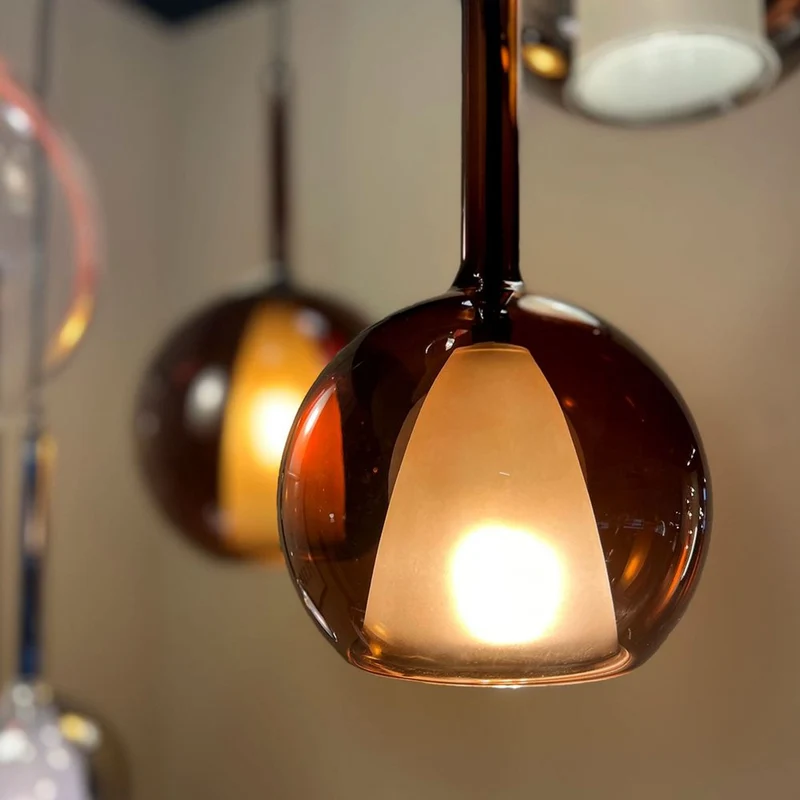 s.luce Belluna Cluster Glas-Pendelleuchte 7-flammig