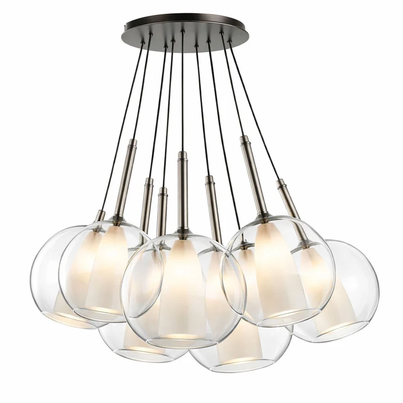 s.luce Belluna Cluster Glas-Pendelleuchte 7-flammig