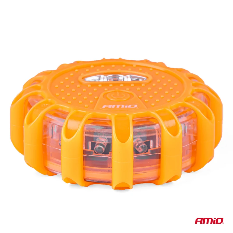 Rondelle lumineuse rouge d'urgence avec lampe torche