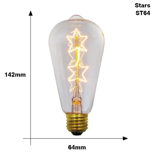 Ampoule Insdustrielle à Filaments Incandescents Étoiles