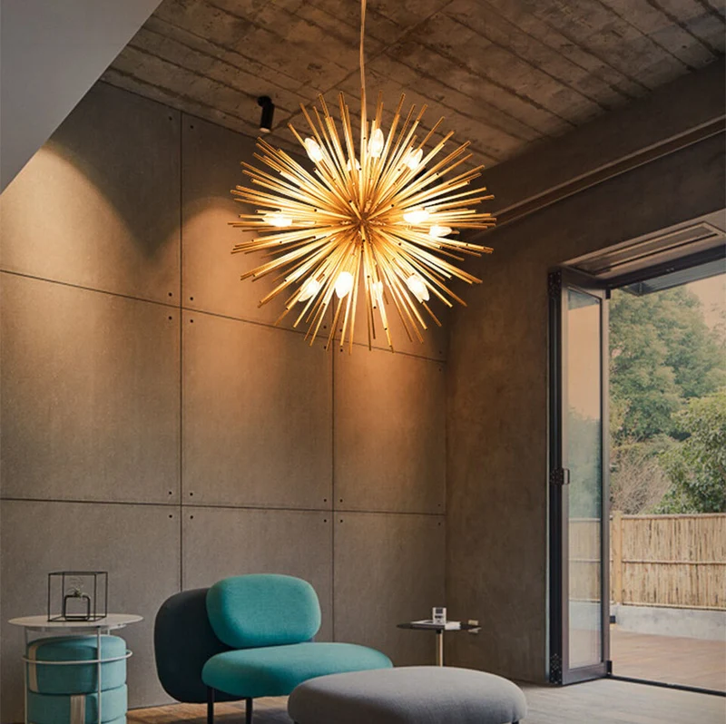 Lustre Boule Or Sole