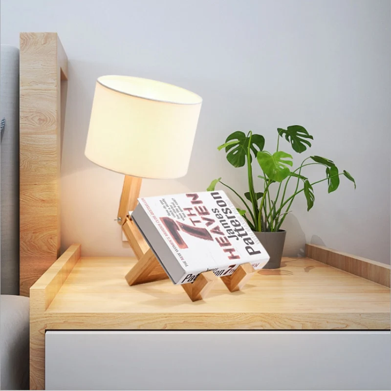 Lampe De Chevet Pied En Bois Personaggi