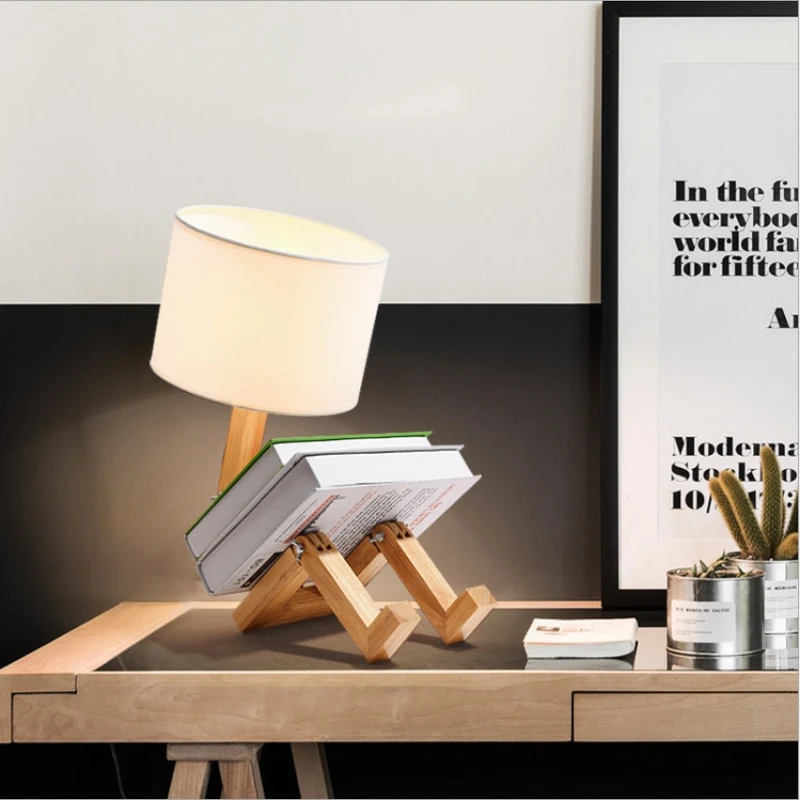 Lampe De Chevet Pied En Bois Personaggi